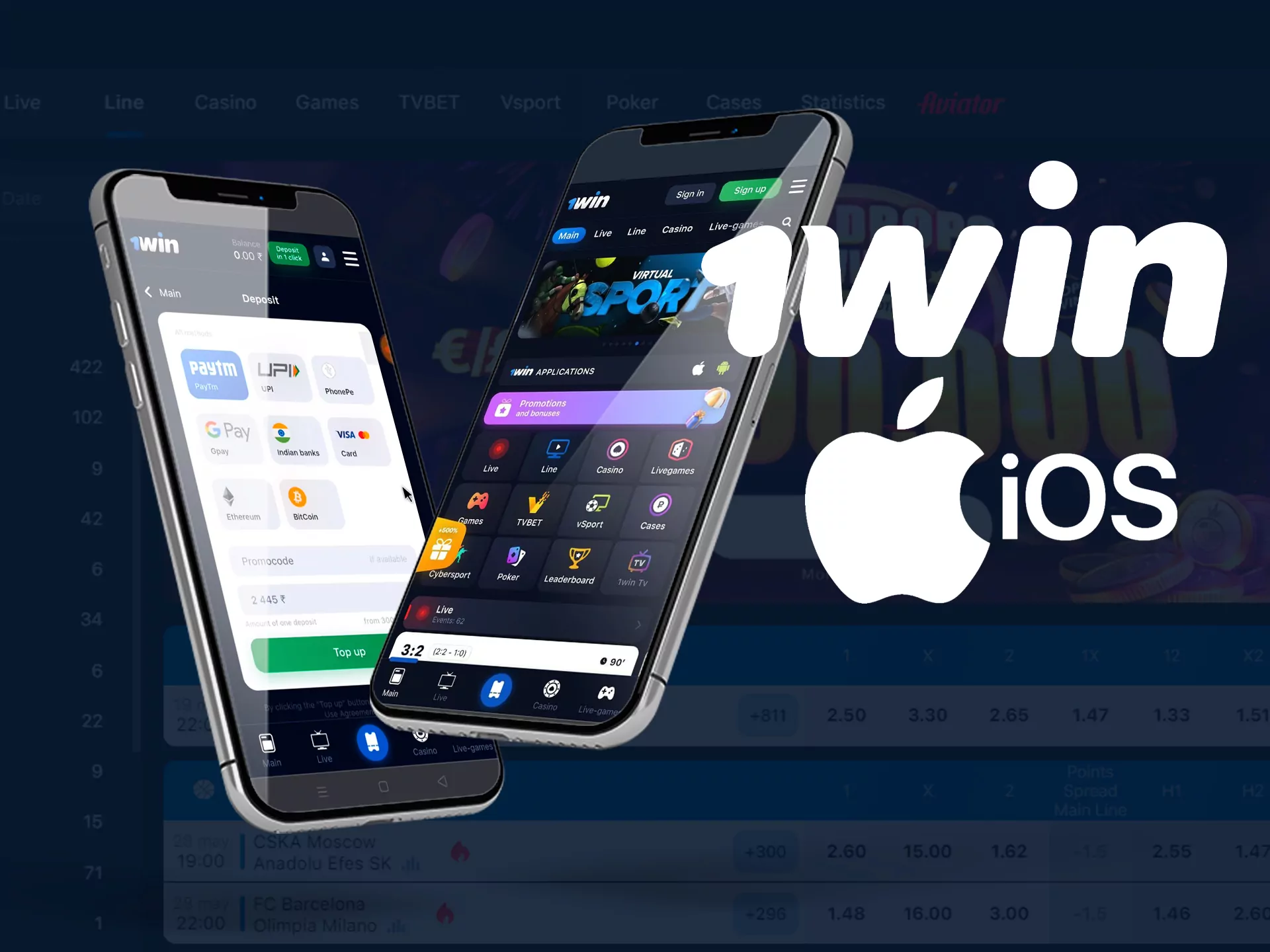 1win अनुप्रयोग के लिए iPhone